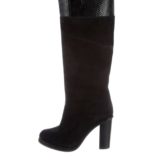 Diane Von Furstenberg Shoes - DIANE VON FURSTENBERG Shelly Suede Snakeskin Boots Size 7